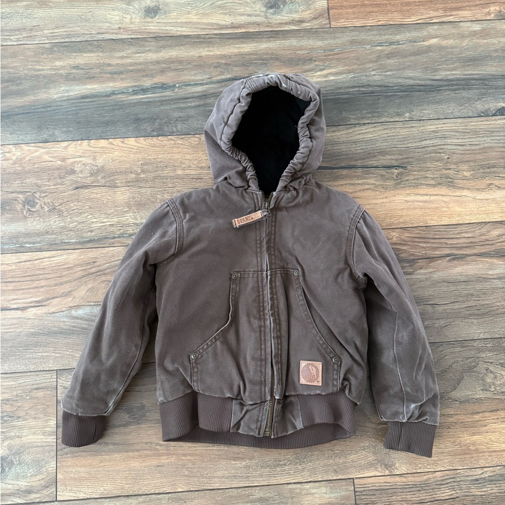 Kids Brown Hooded Jacket